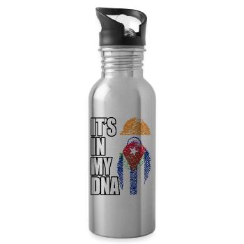 Indian And Cuban Mix Heritage DNA Flag - 20 oz Water Bottle - silver - Right