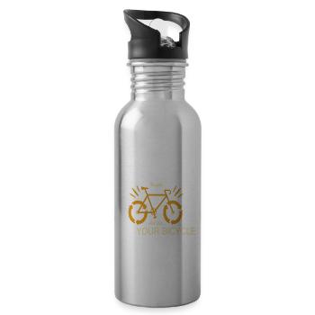 Recycle And Use Your Bicycle Earth Protection - 20 oz Water Bottle - silver - Right