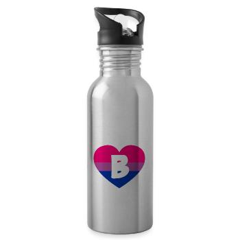 Team B Bi Pride Bisexual Bi Pride Flag - 20 oz Water Bottle - silver - Right