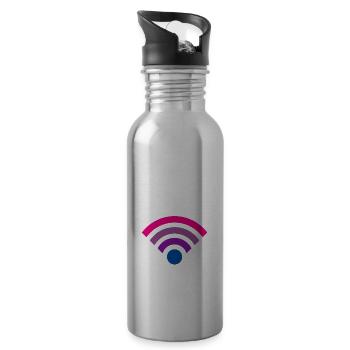 My Bi-Fi Signal Is Strong Funny Bisexual Bi Pride - 20 oz Water Bottle - silver - Right