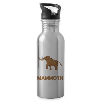 Mammoth Funny Prehistoric Animal - 20 oz Water Bottle - silver - Right
