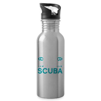 Scuba Diving Gift Underwater Lover Scuba Diver - 20 oz Water Bottle - silver - Right