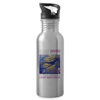 Scuba Diving Gift Underwater Lover Scuba Diver - 20 oz Water Bottle - silver - Right