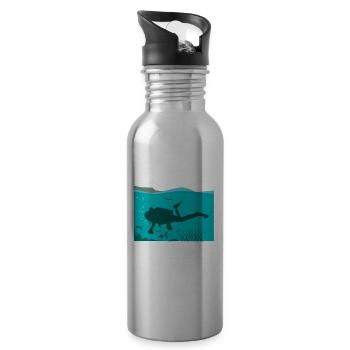Scuba Diving Gift Underwater Lover Scuba Diver - 20 oz Water Bottle - silver - Right