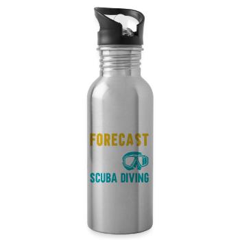 Scuba Diving Gift Underwater Lover Scuba Diver - 20 oz Water Bottle - silver - Right
