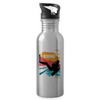 Scuba Diving Gift Underwater Lover Scuba Diver - 20 oz Water Bottle - silver - Right