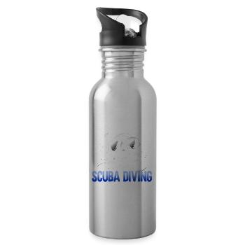 Scuba Diving Gift Underwater Lover Scuba Diver - 20 oz Water Bottle - silver - Right