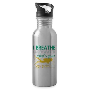 Scuba Diving Gift Underwater Lover Scuba Diver - 20 oz Water Bottle - silver - Right