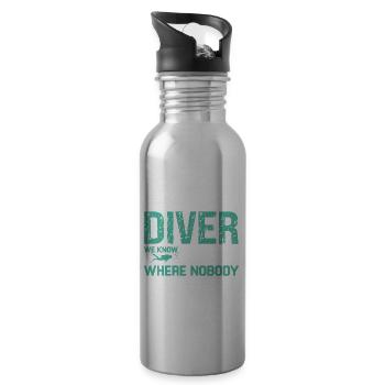 Scuba Diving Gift Underwater Lover Scuba Diver - 20 oz Water Bottle - silver - Right