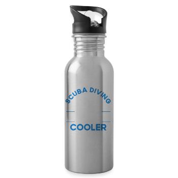 Scuba Diving Gift Underwater Lover Scuba Diver - 20 oz Water Bottle - silver - Right
