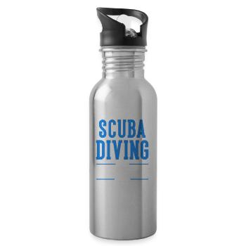 Scuba Diving Gift Underwater Lover Scuba Diver - 20 oz Water Bottle - silver - Right