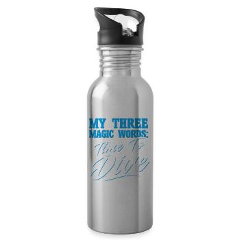 Scuba Diving Gift Underwater Lover Scuba Diver - 20 oz Water Bottle - silver - Right