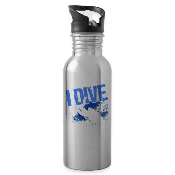 Scuba Diving Gift Underwater Lover Scuba Diver - 20 oz Water Bottle - silver - Right