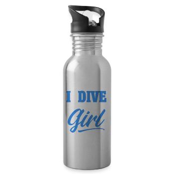Scuba Diving Gift Underwater Lover Scuba Diver - 20 oz Water Bottle - silver - Right