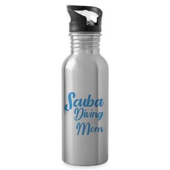 Scuba Diving Gift Underwater Lover Scuba Diver - 20 oz Water Bottle - silver - Right