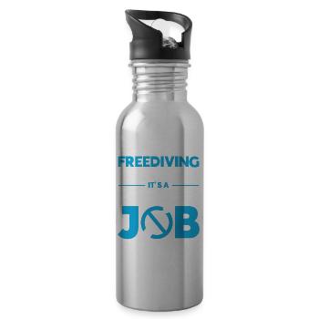 Scuba Diving Gift Underwater Lover Scuba Diver - 20 oz Water Bottle - silver - Right