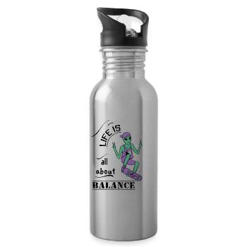 Life is all about balance - 20 oz Water Bottle - silver - Right