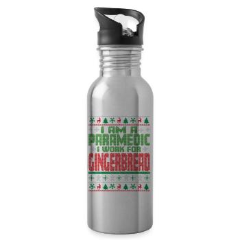 Paramedic Christmas Saying - 20 oz Water Bottle - silver - Right