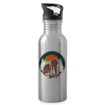 Mammoth Retro Prehistoric Animal - 20 oz Water Bottle - silver - Right