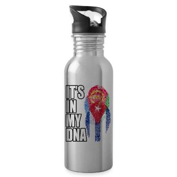 Eritrean And Cuban Mix Heritage DNA Flag - 20 oz Water Bottle - silver - Right