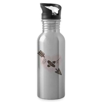 Broken Heart Breakup Divorce Couple - 20 oz Water Bottle - silver - Right