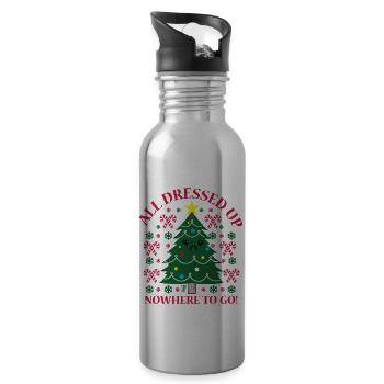 Christmas Gift ALL DRESSED UP TREE - 20 oz Water Bottle - silver - Right
