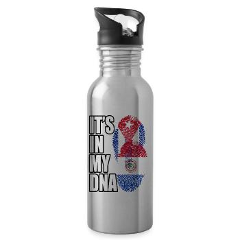 Paraguayan And Cuban Mix Heritage DNA Flag - 20 oz Water Bottle - silver - Right