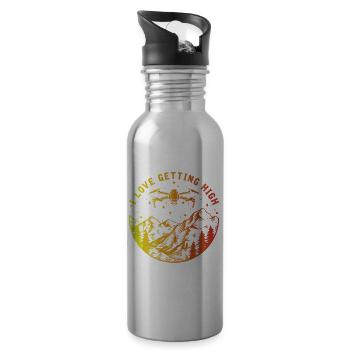 Drone Pilot Funny Retro Drone - 20 oz Water Bottle - silver - Right