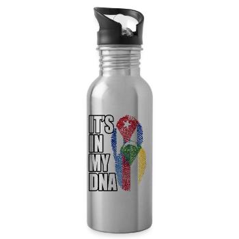 Comoran And Cuban Mix Heritage DNA Flag - 20 oz Water Bottle - silver - Right