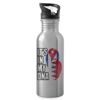 Bahraini And Cuban Mix Heritage DNA Flag - 20 oz Water Bottle - silver - Right