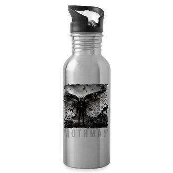 Mothman Distressed Creepy Sighting Photo Cryptid - 20 oz Water Bottle - silver - Right