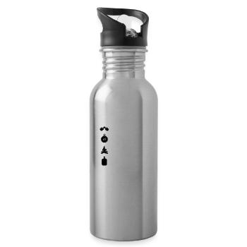 camping campfire design - 20 oz Water Bottle - silver - Right