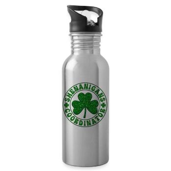 Green Shenanigans Coordinator - 20 oz Water Bottle - silver - Right