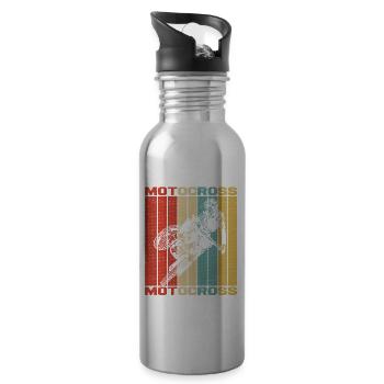 Motocross - 20 oz Water Bottle - silver - Right