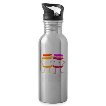 Cute Peanut Butter And Jelly - 20 oz Water Bottle - silver - Right