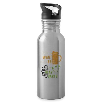 Funny Dart Player Darting Beer Darts - 20 oz Water Bottle - silver - Right