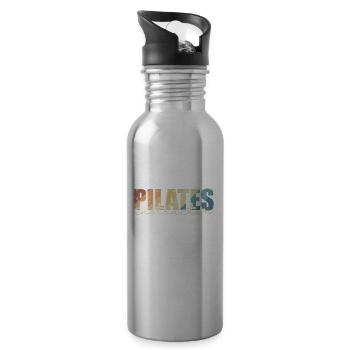 Pilates Instructor Fitness Powerhouse - 20 oz Water Bottle - silver - Right