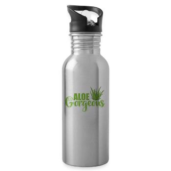 Aloe Gorgeous Aloe Vera Cream Cosmetics - 20 oz Water Bottle - silver - Right