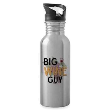 Big wine guy Wine lover Wine opener Wine - 20 oz Water Bottle - silver - Right