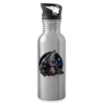 Werewolf Howling OFFICIAL - 20 oz Water Bottle - silver - Right