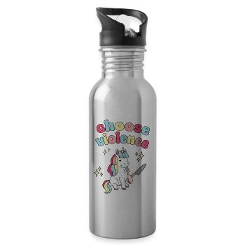 Choose Violence - 20 oz Water Bottle - silver - Right