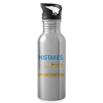 Music Instrument I Don't Make Mistakes Playing - 20 oz Water Bottle - silver - Right