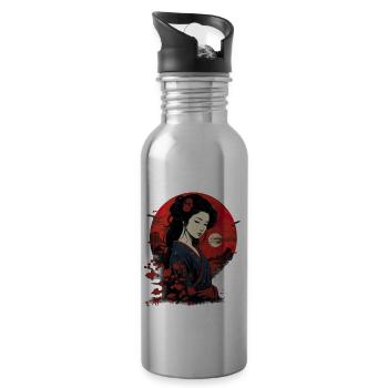 Japan tradition Japanese culture woman - 20 oz Water Bottle - silver - Right