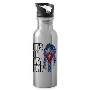 Guam And Cuban Mix Heritage DNA Flag - 20 oz Water Bottle - silver - Right