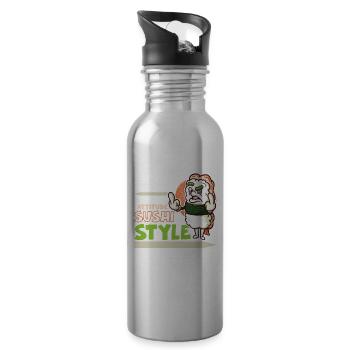 Funny Unhappy Sushi Japanese food Miso-Unhappy - 20 oz Water Bottle - silver - Right