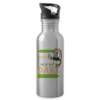 Funny Unhappy Sushi Japanese food Miso-Unhappy - 20 oz Water Bottle - silver - Right