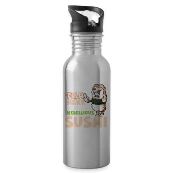 Funny Unhappy Sushi Japanese food Miso-Unhappy - 20 oz Water Bottle - silver - Right