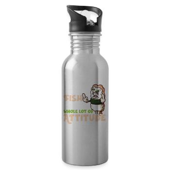 Funny Unhappy Sushi Japanese food Miso-Unhappy - 20 oz Water Bottle - silver - Right