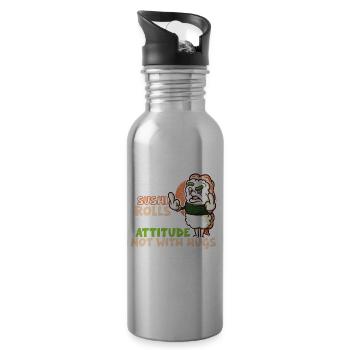 Funny Unhappy Sushi Japanese food Miso-Unhappy - 20 oz Water Bottle - silver - Right
