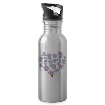 elephant - 20 oz Water Bottle - silver - Right